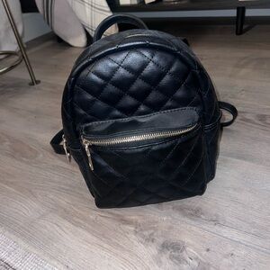 Black Quilted Backpack